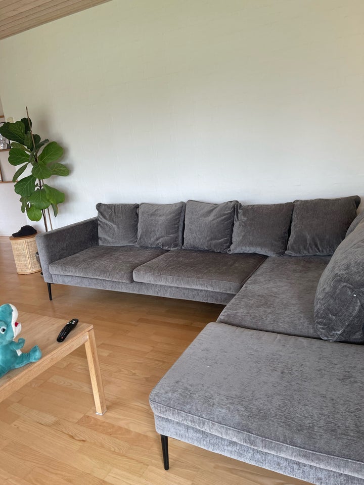 Hjørnesofa, velour, 5 pers.