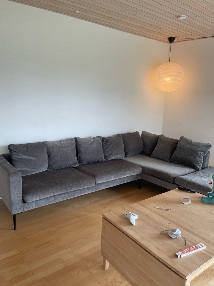 Hjørnesofa, velour, 5 pers.