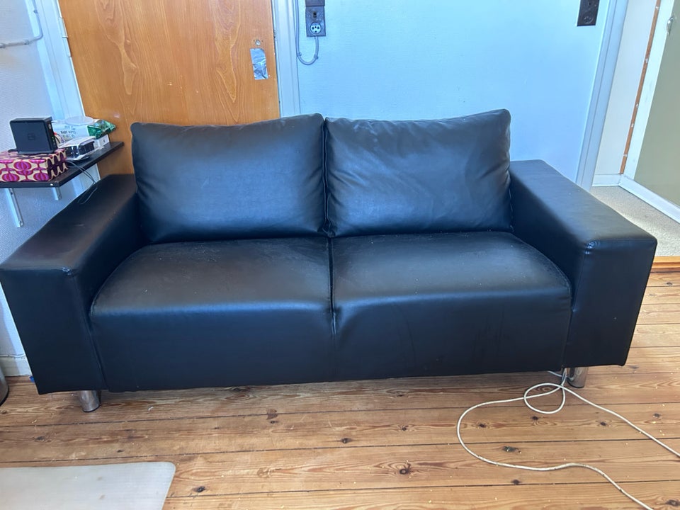 Sofa, læderlook, 2 pers.