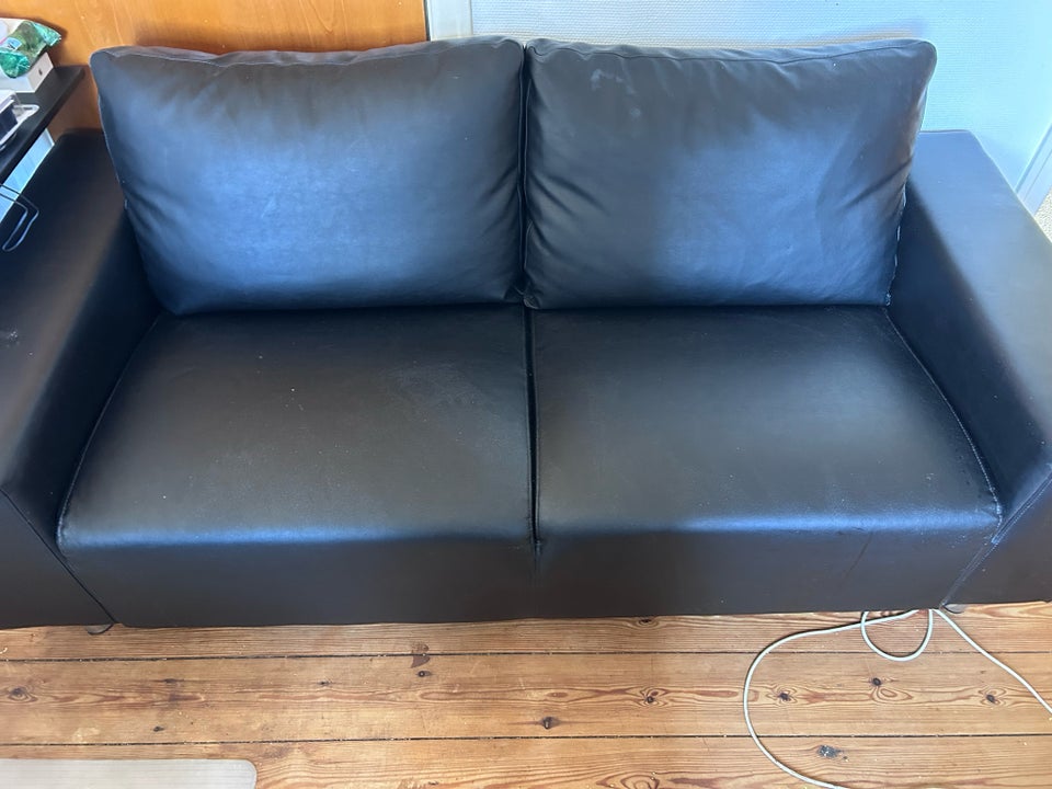 Sofa, læderlook, 2 pers.