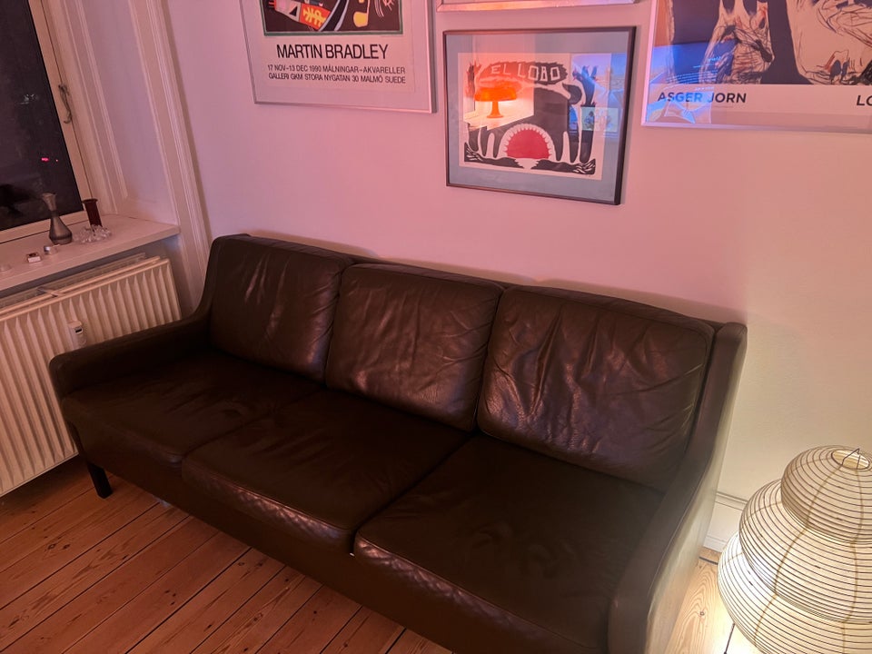 Sofa, læder, 3 pers.