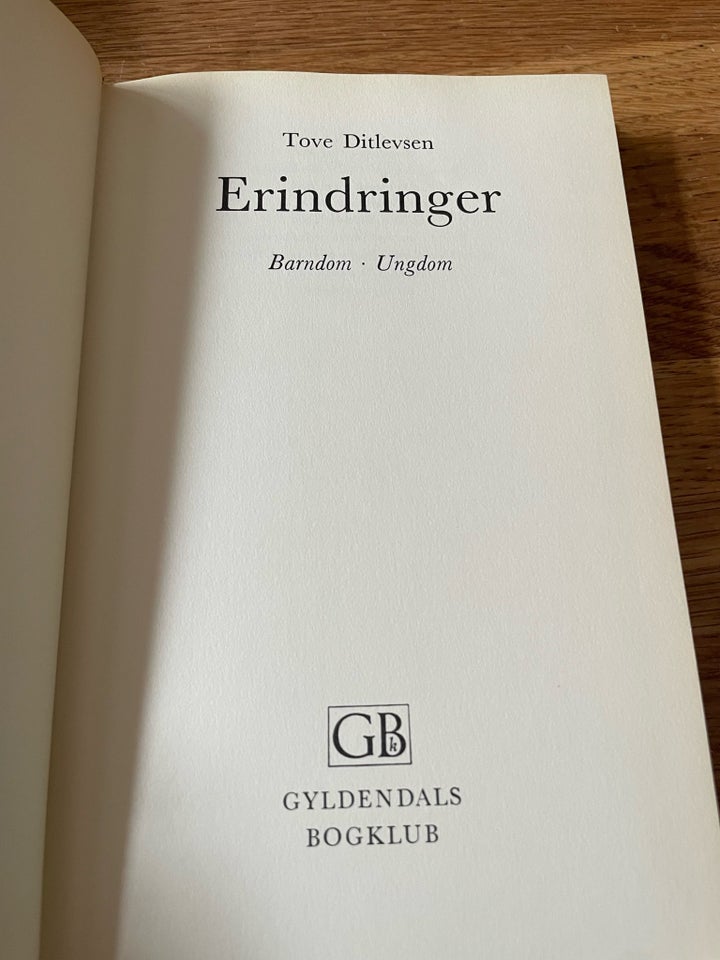 Erindringer. Barndom. Ungdom,