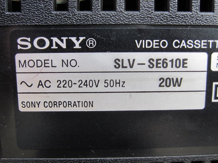 VHS videomaskine, Sony, SLV-SE610