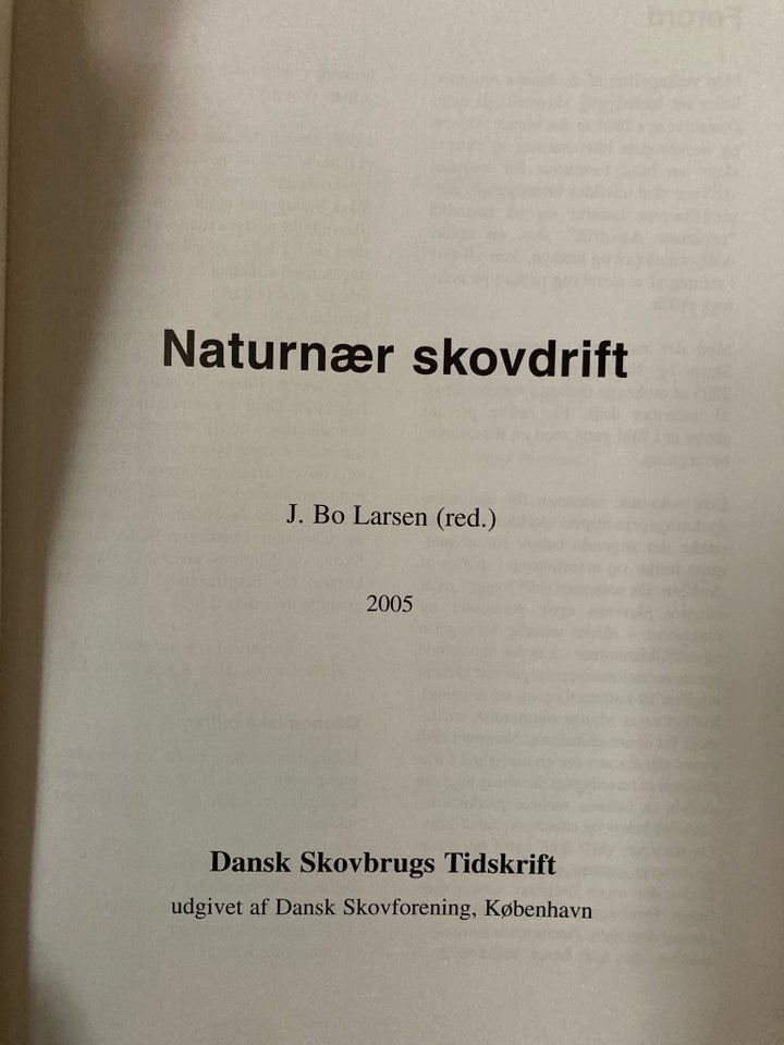 Naturnær skovdrift, J. Bo Larsen,