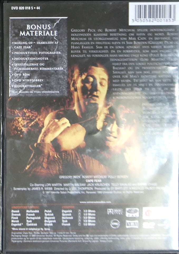 Cape Fear, DVD, thriller