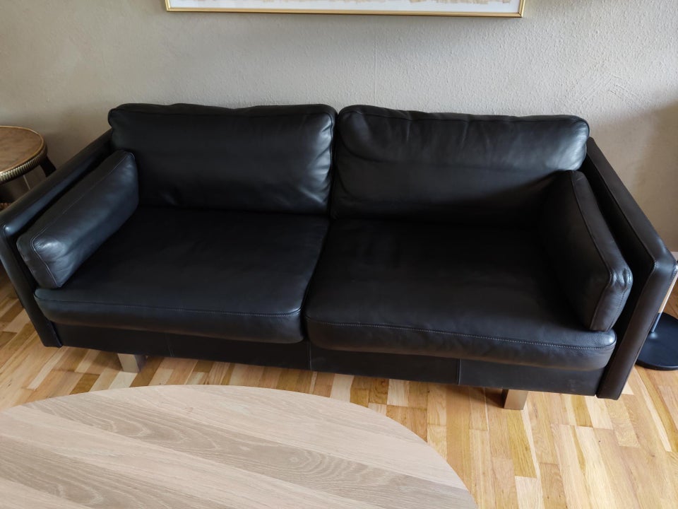 Sofa, læder, anden størrelse