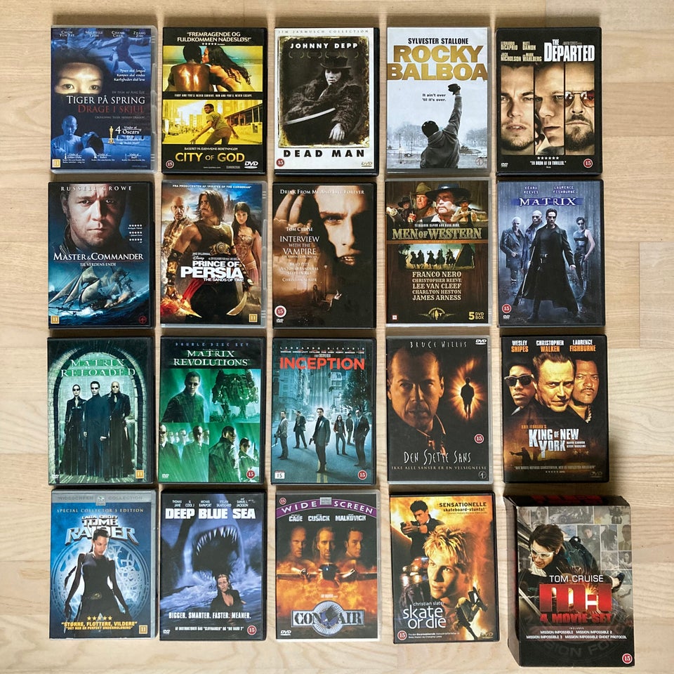 Diverse film sælges, DVD, action