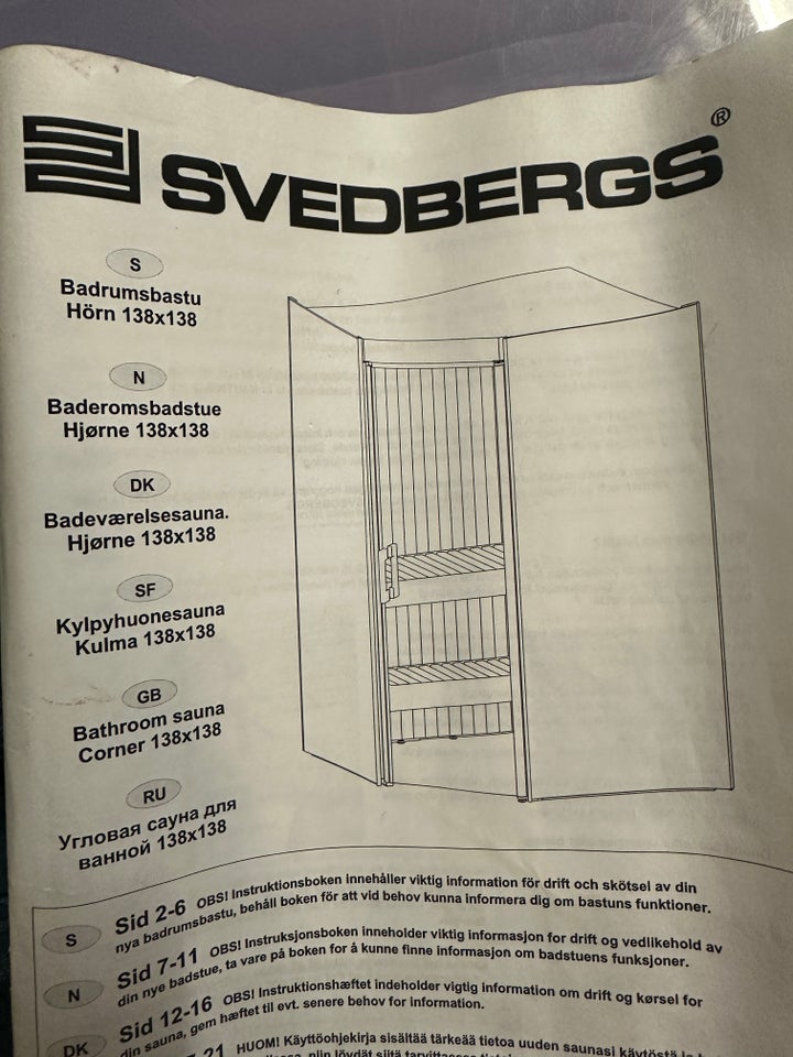 Sauna, Svedberg