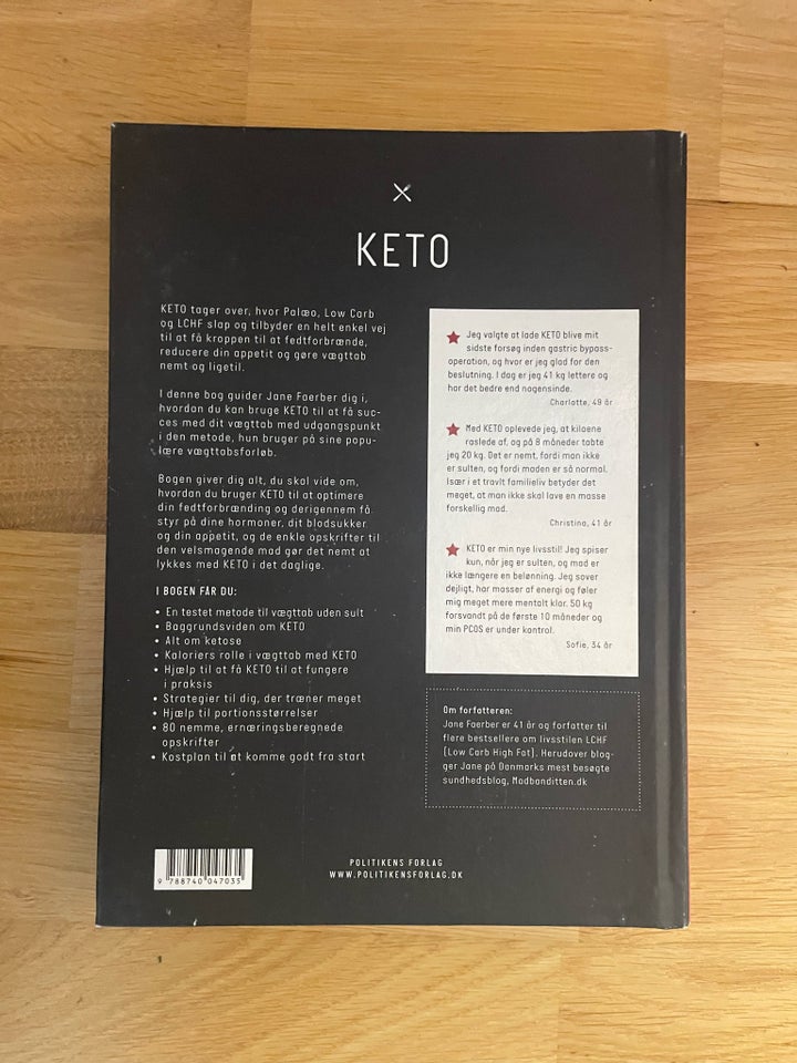 Keto, Jane Faerber, emne: mad og vin