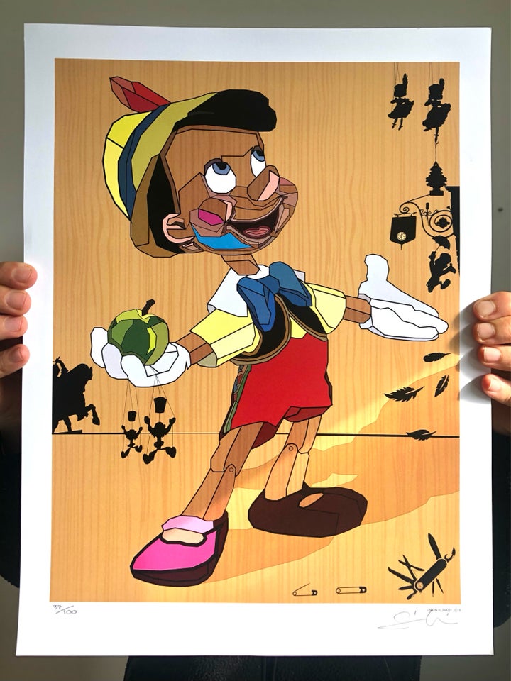 Grafisktryk, SK, motiv: Pinocchio