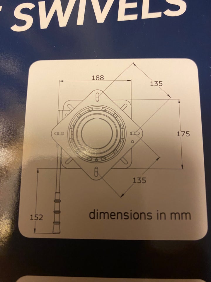 Drejekonsol m/lås til sæde...