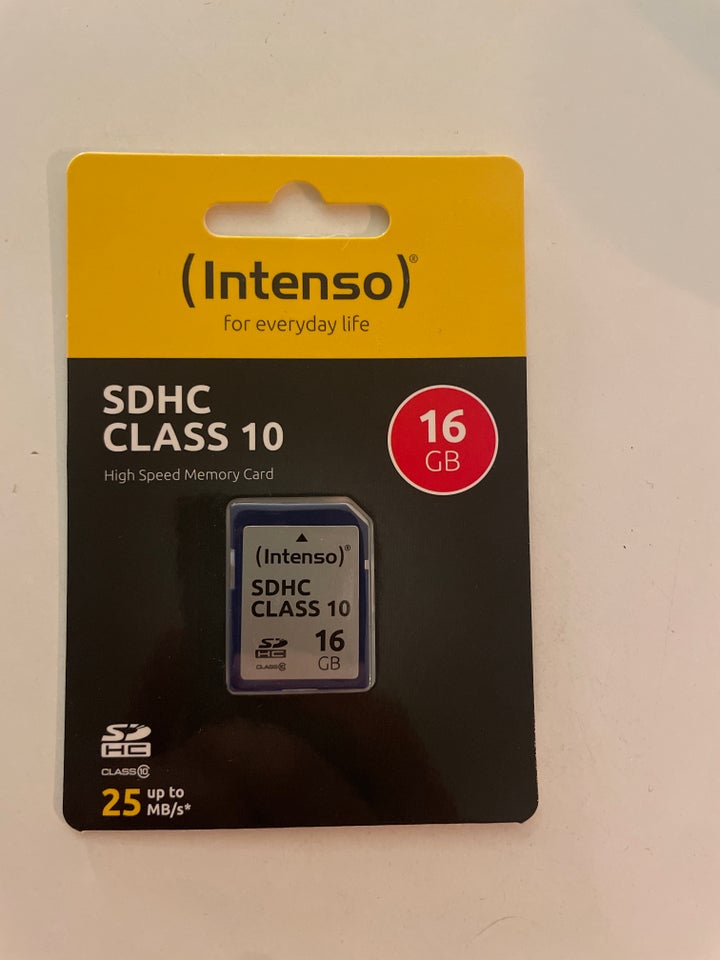 SDHC SD KORT, Intenso, 16 GB