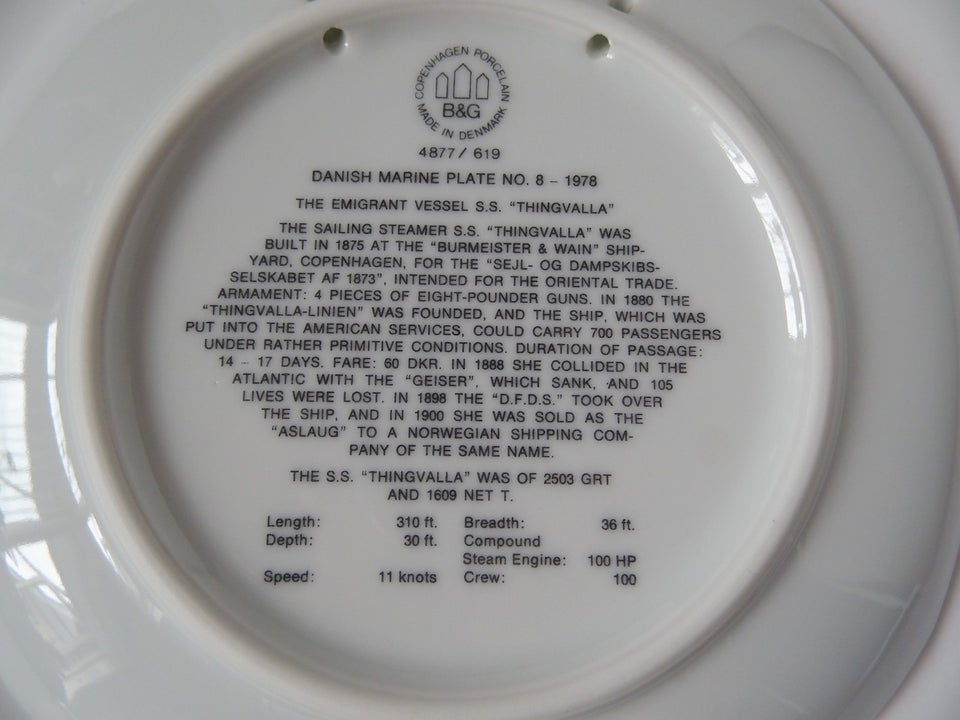 Bing  Grøndahl marineplatter BG