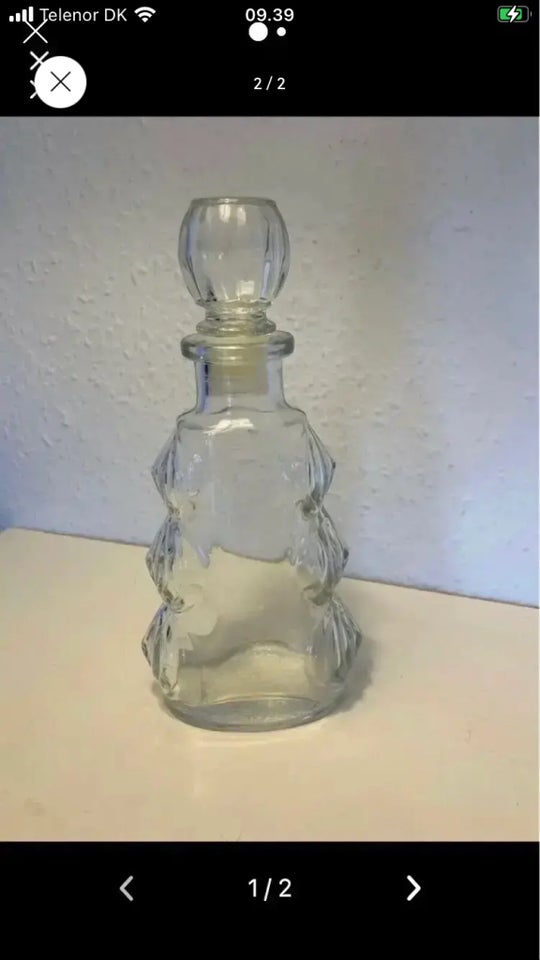 Glas Skulpturel flaske i glas med