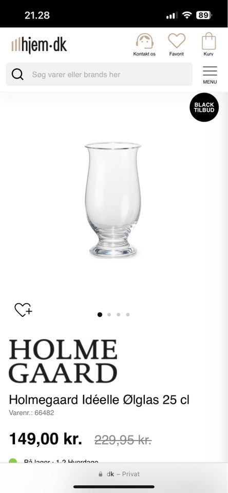 Glas, Ølglas, Holmegaard