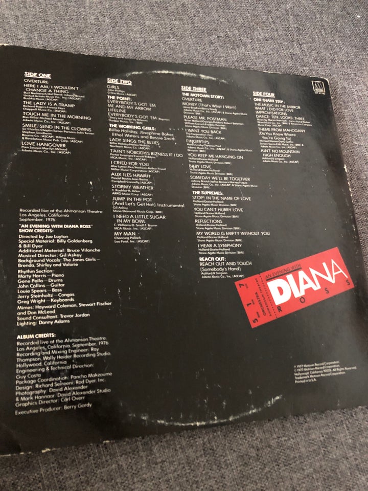 LP, Diana Ross, An evening with