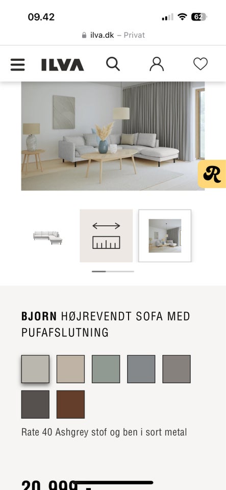 Hjørnesofa, Ilva Bjørn hjørnesofa