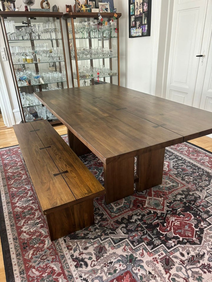 Solid wood dining table with wood