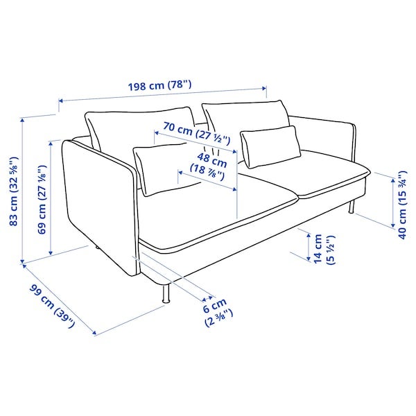 Sofa bomuld 3 pers