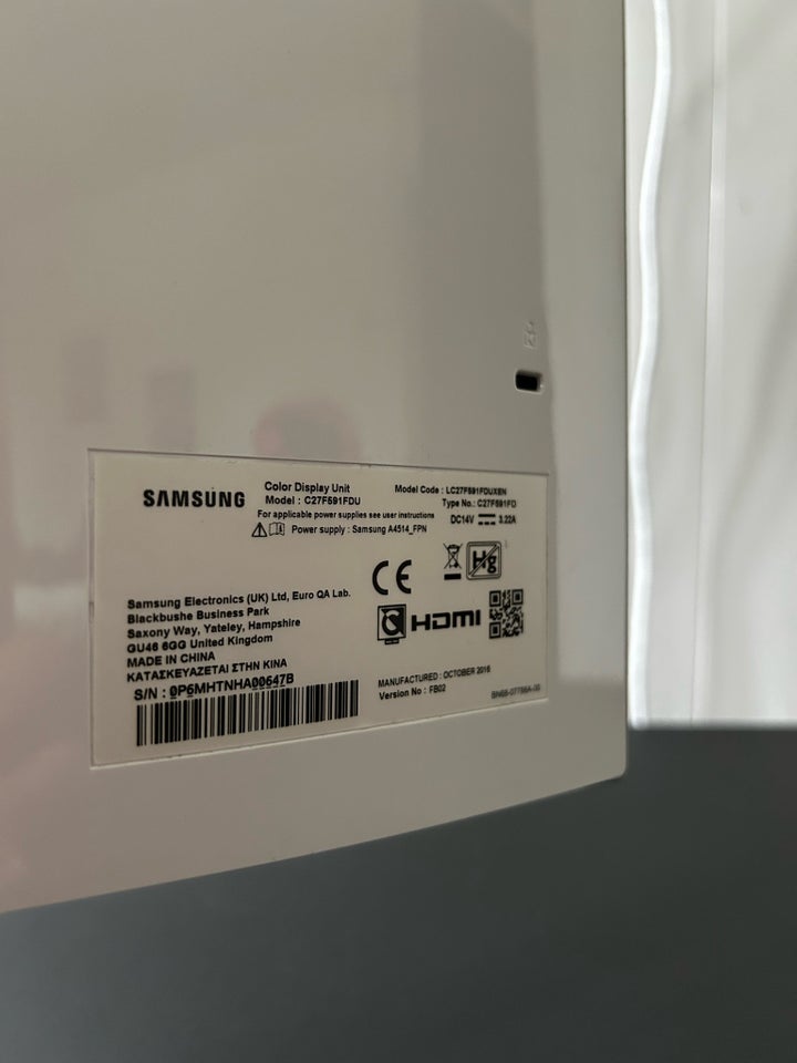 Samsung, C27f591fdu, 27 tommer