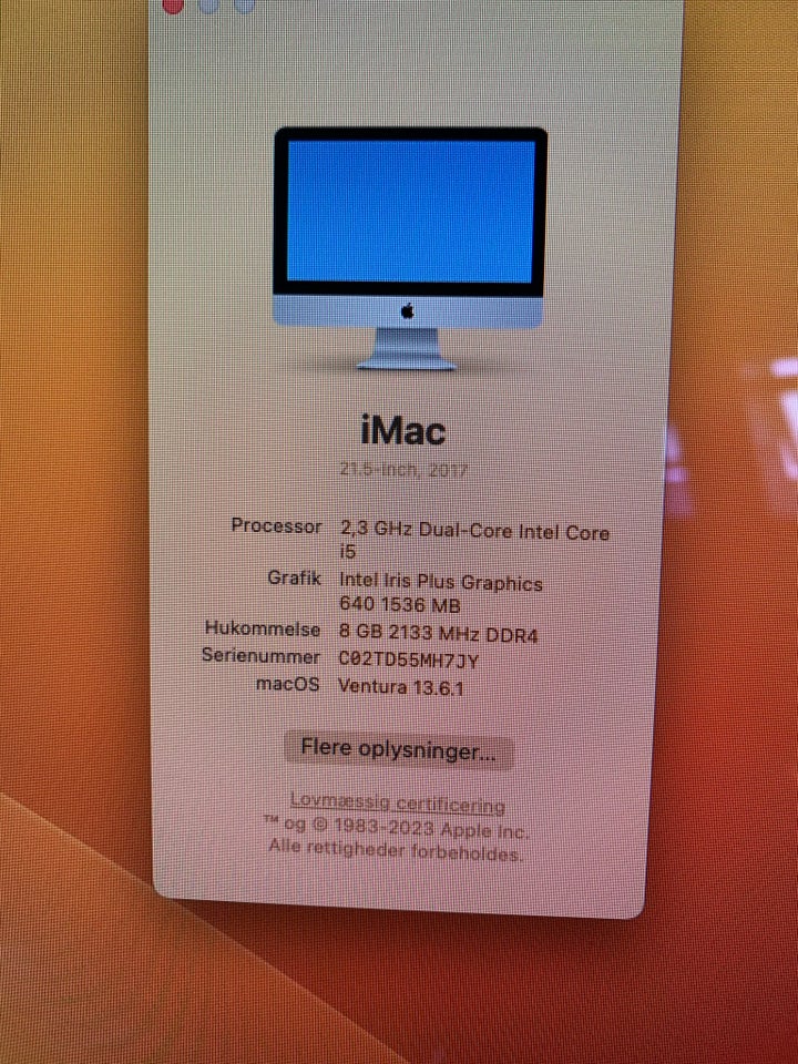 iMac, 21,5, 2,3 GHz