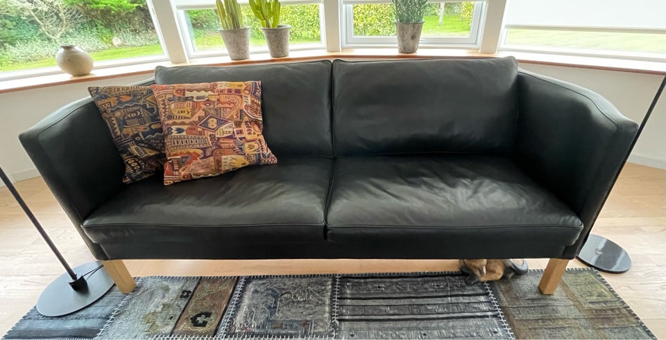 Sofa, læder, 3 pers.