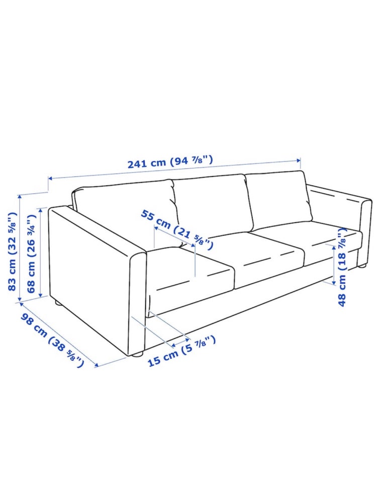 Sofagruppe, fløjl, 3 pers.