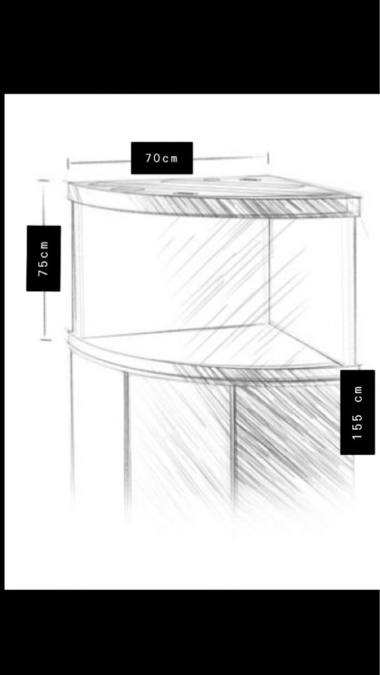 Akvarium, 200 liter, b: 98 d: 70 h: 75