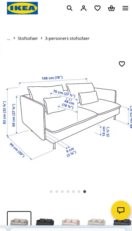 Sofa, polyester, 3 pers.