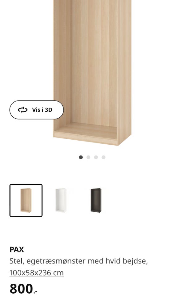 Garderobeskab, IKEA Pax, b: 100 d: