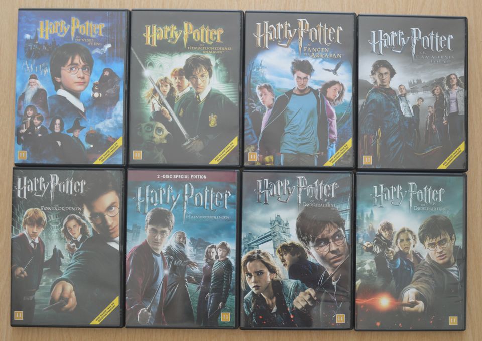 Harry potter 1-8 hele serien, DVD,