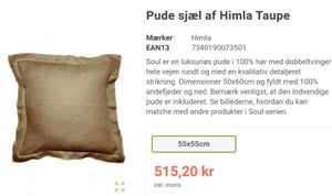 4 stk LUKSUS HØR PUDER HIMLA