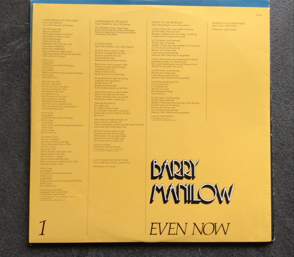 LP, Barry Manilow, Even now