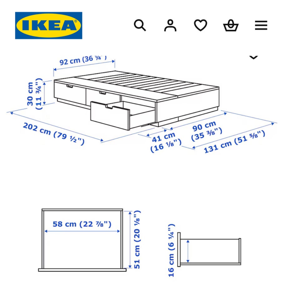 Enkeltseng, Nordli , b: 92 l: 202 h: