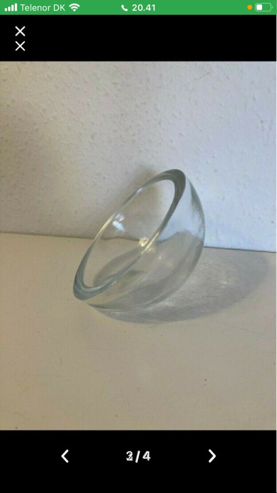 Glas, 1/2 glaskugle. Skål i sjovt