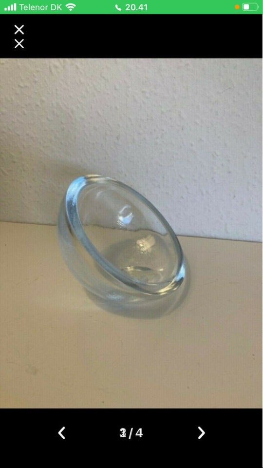 Glas, 1/2 glaskugle. Skål i sjovt