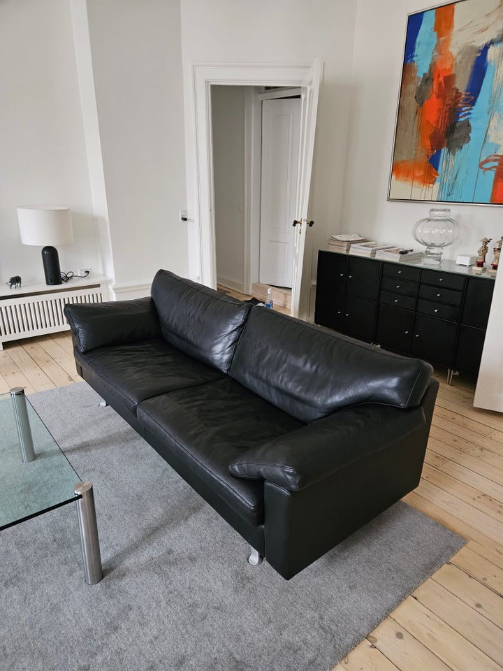 Sofa, læder, 3 pers.