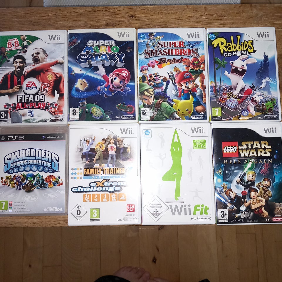 7 stk wii nintendo spil, Nintendo