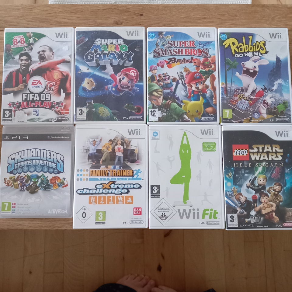 7 stk wii nintendo spil, Nintendo