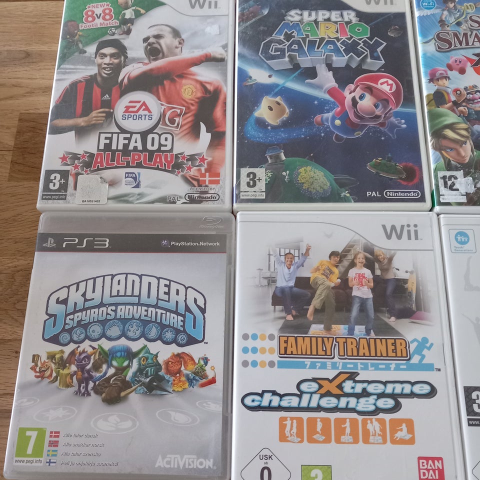 7 stk wii nintendo spil, Nintendo