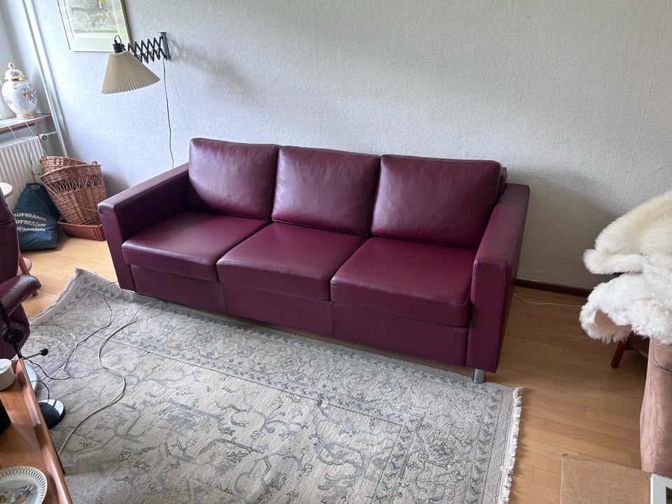 Sofa, læder, 3 pers.