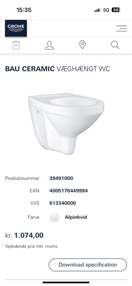 Toilet, Bau ceramic GROHE