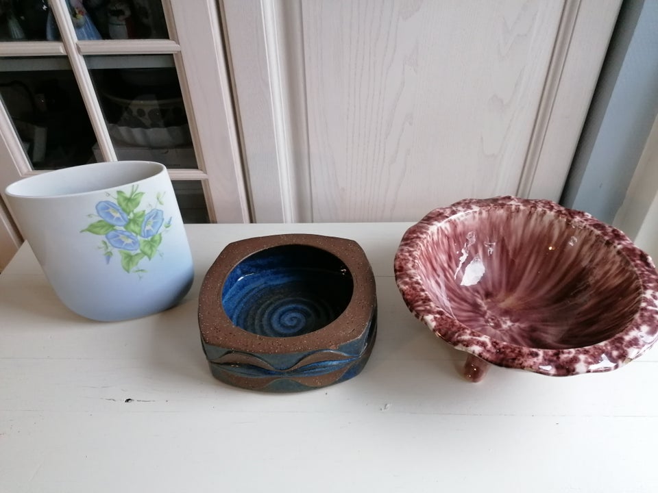 Keramik 3 stk skål/vase/fad BG