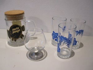 Glas Vandglas &quot;sorte penge&quot; glas