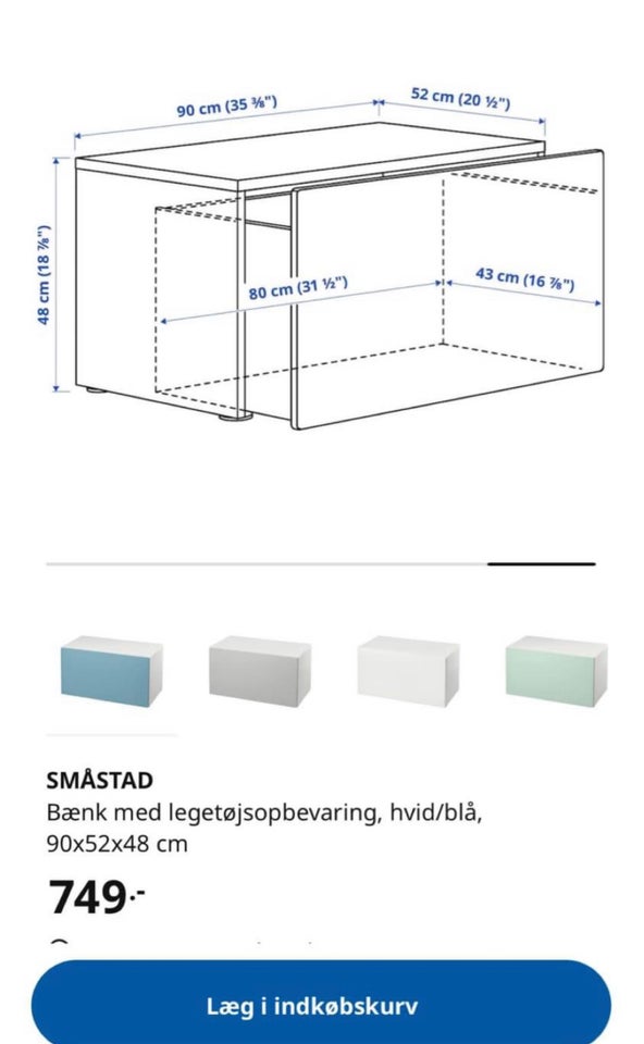 Andet skab, Ikea stuva , b: 90 d: 52 h: