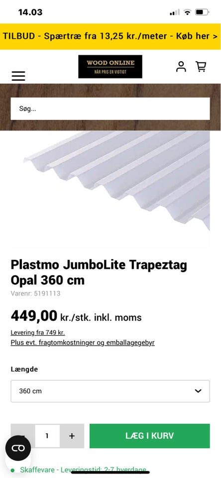 Jumbo trapez plade. , Plastmo, b: