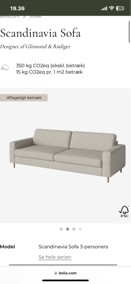 Sofa polyester 3 pers