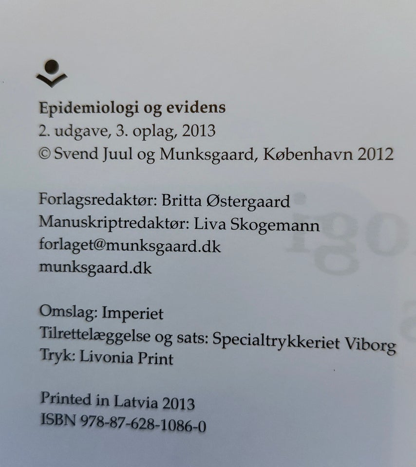 Epidemiologi og Evidens , Svend