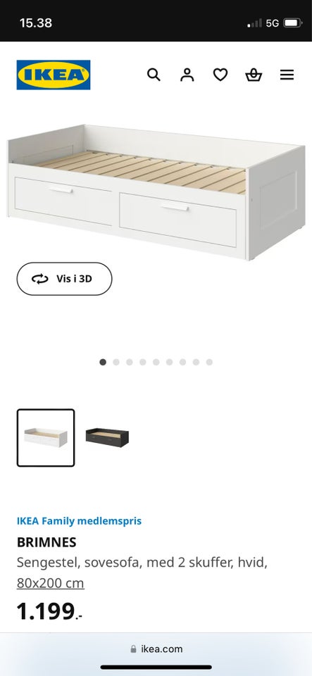 Enkeltseng, Brimnes ikea, b: 80 l: