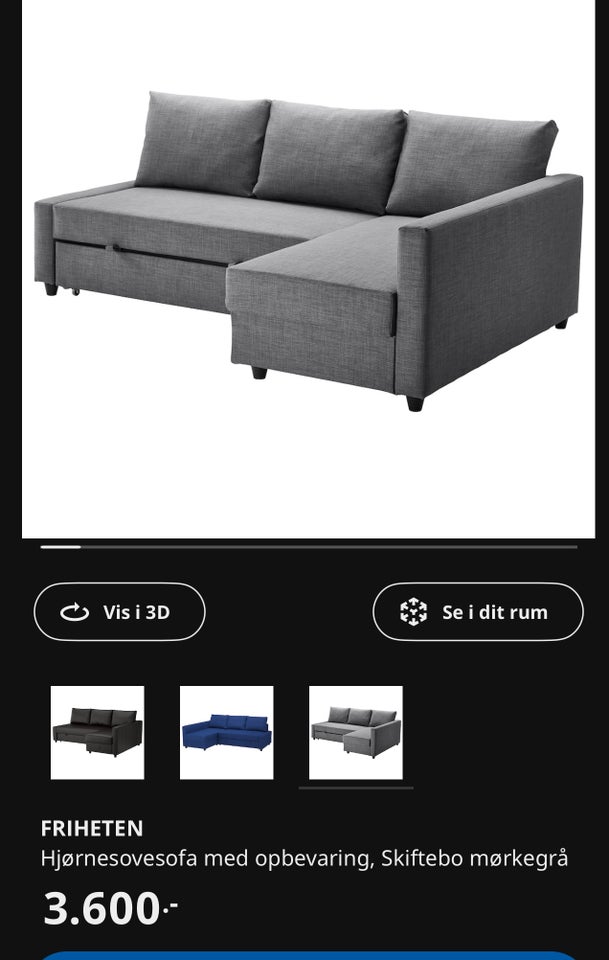 Friheden Sove sofa fra ikea